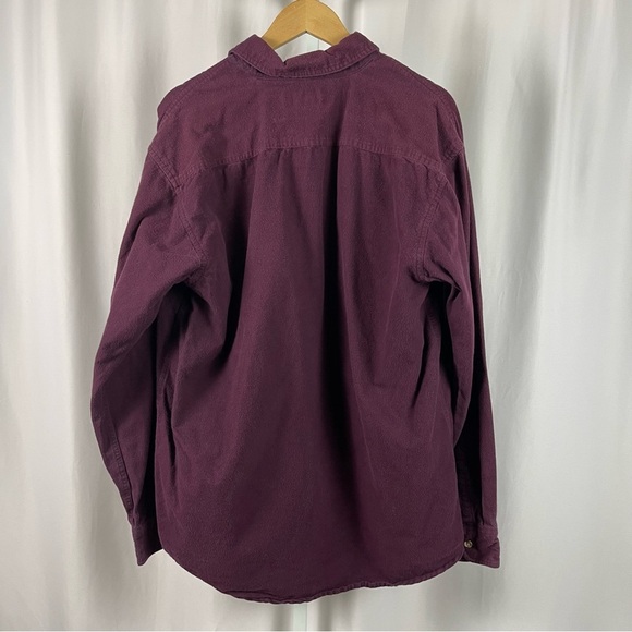 Williams Bay Large Tall Red Flannel Shacket Sweater Jacket Button Up Shirt Chore - Picture 2 of 6